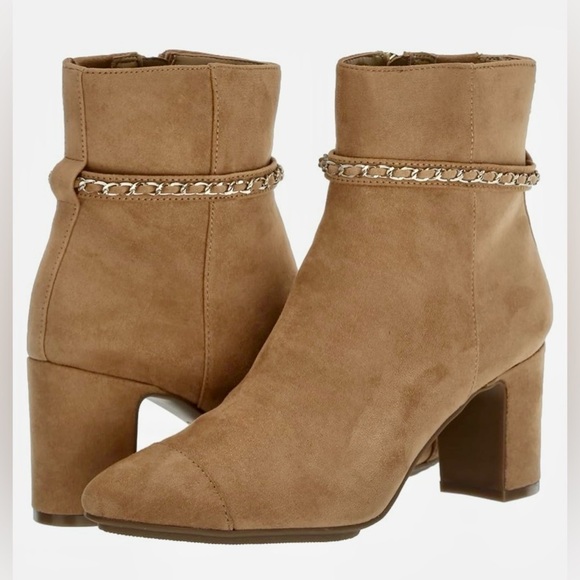 NEW w/o box Anne Klein Suri High Heel Bootie in Sand Faux Suede Women's Size 7 - Picture 1 of 12